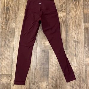 Maroon lulu lemon leggings